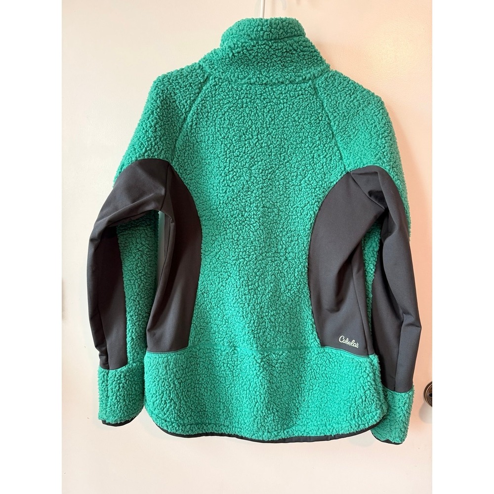 Cabela's Sarasota plush full zip Sherpa jacket women's green small - Picture 4 of 9